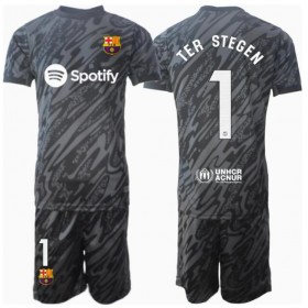 Barcelona Ter Stegen #1 Målvakt Tredje Kläder Barn 2024-25 Kortärmad (+ Korta byxor)